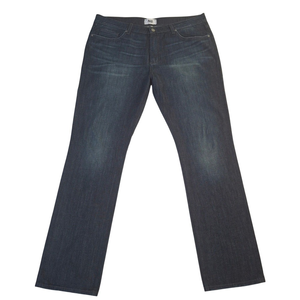PAIGE Normandie Straight Leg Jeans Mens 38 Dark Wash Stretch‎ Denim Made in USA